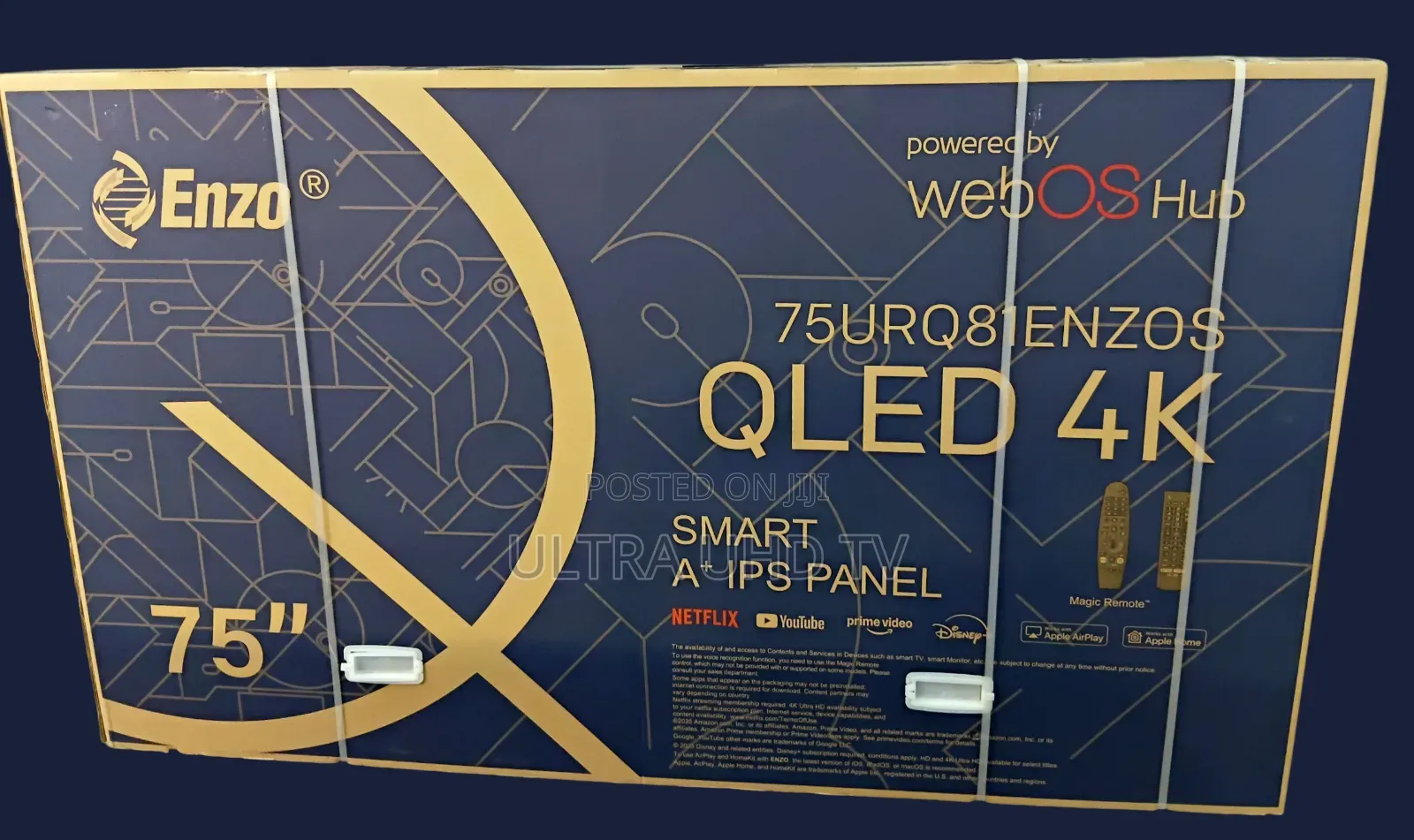 Enzo 75 Inch Smart Android Tv New Arrival2025 Youtube and Wifi Access