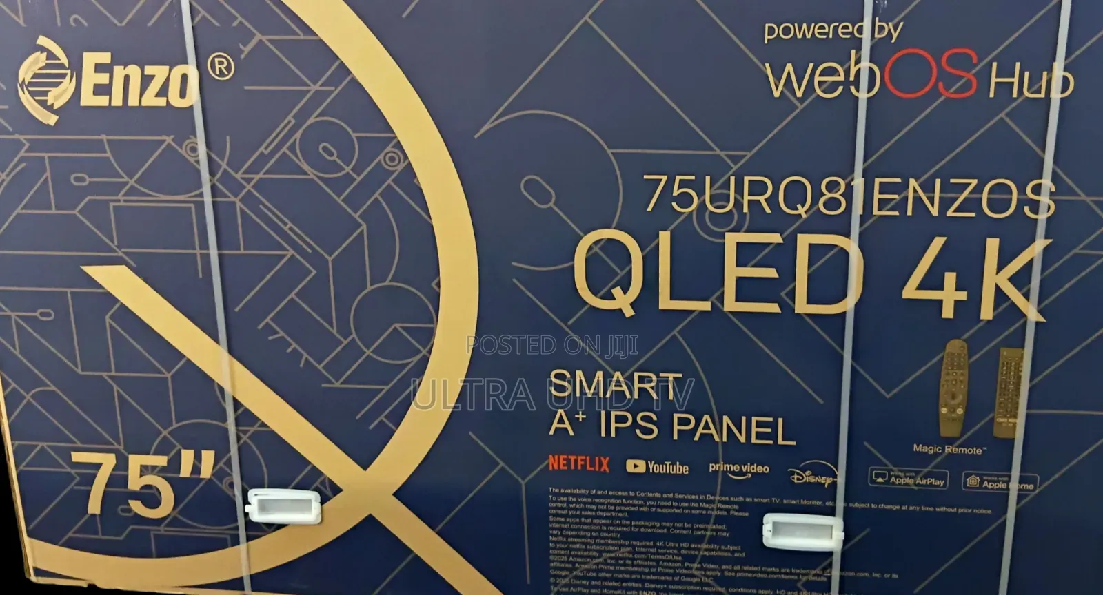 Enzo 75 Inch Smart Android Tv New Arrival2025 Youtube and Wifi Access