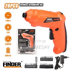 Finder 26 PCS 3 Cordless Screwdriver Set - 600mah, 250 Rpm, Led Light