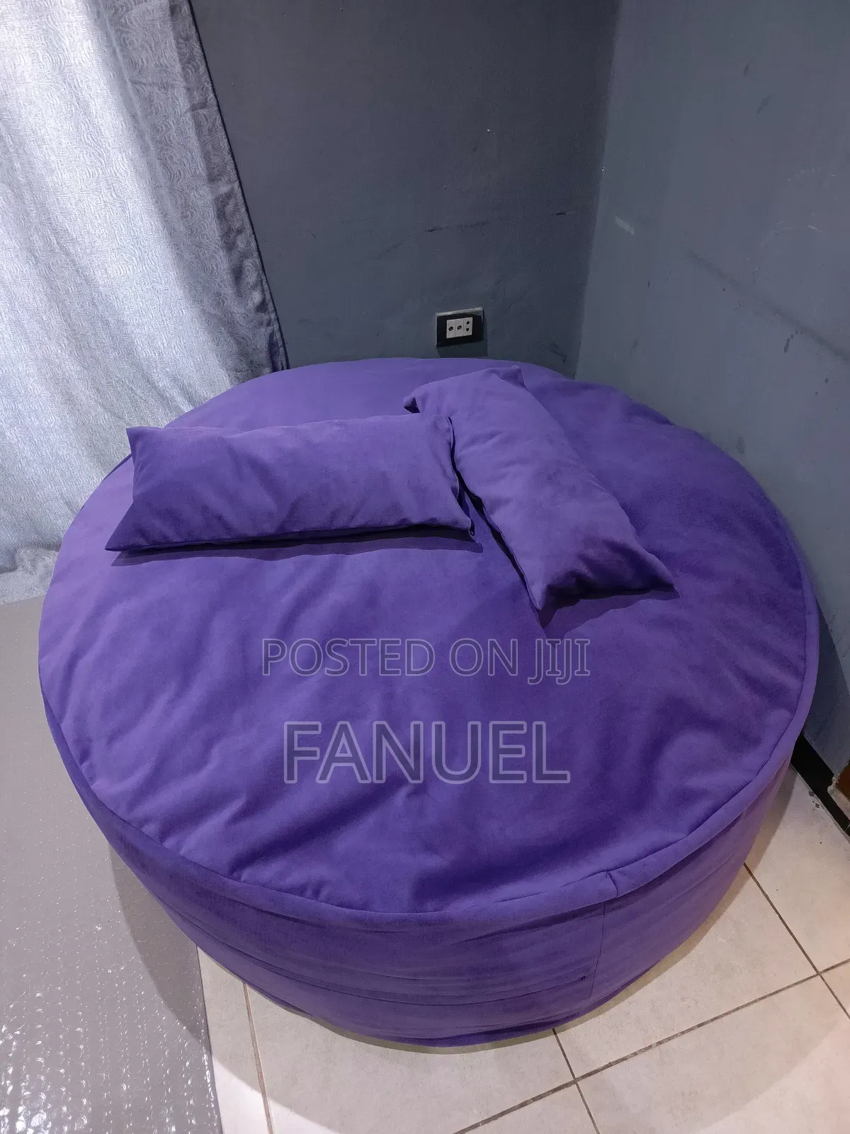 1.5 Meter Purple Beanbag Chair With 2 Pillows