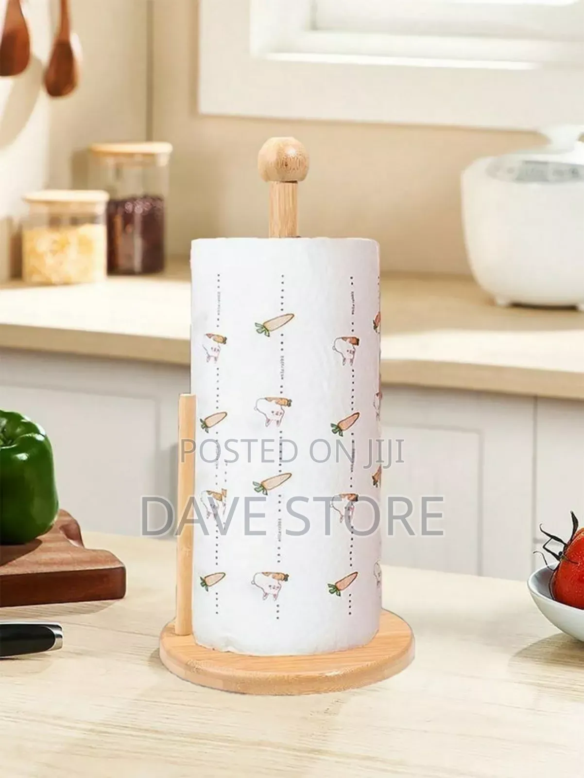 Bamboo Paper Towel and Tissue Stand