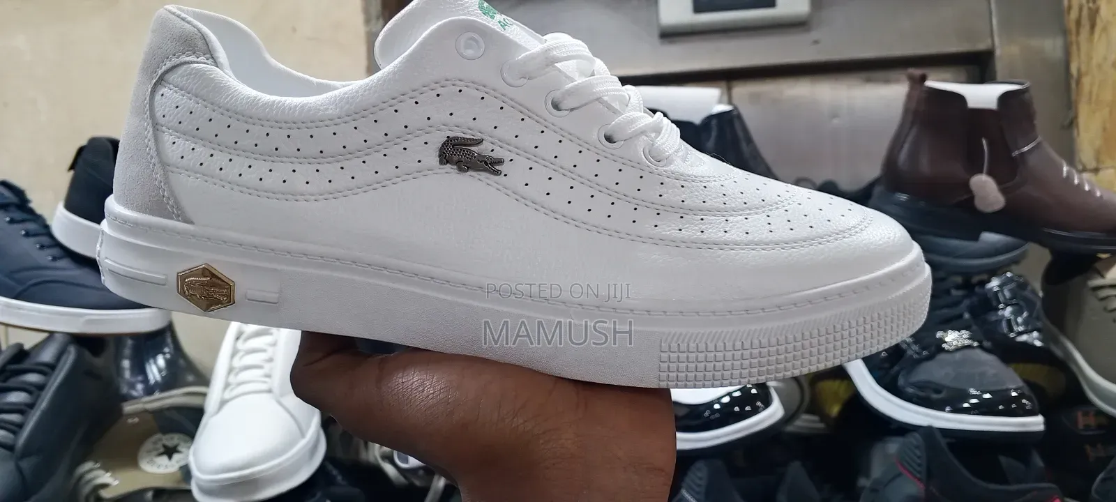 This Is Apair of Lacoste Snickers With a Multicolor Men's Shoes