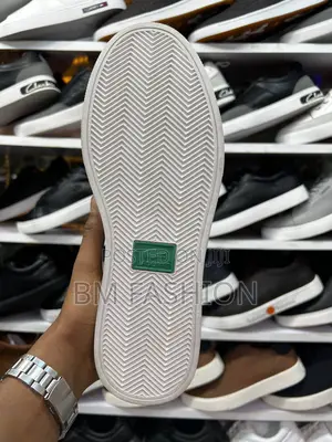 Black Lacoste Leather Sneakers-Leather Upper