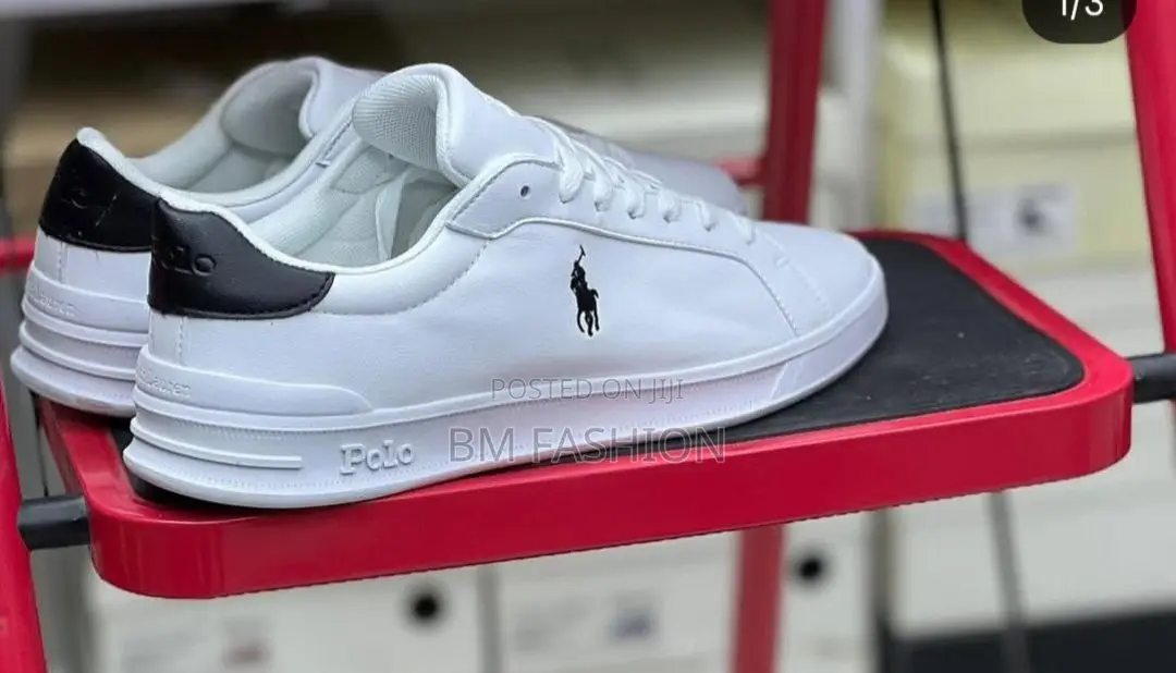 Polo Ralph Lauren Heritage Court Ii Leather Trainer in White