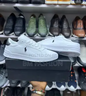 Polo Ralph Lauren Heritage Court Ii Leather Trainer in White