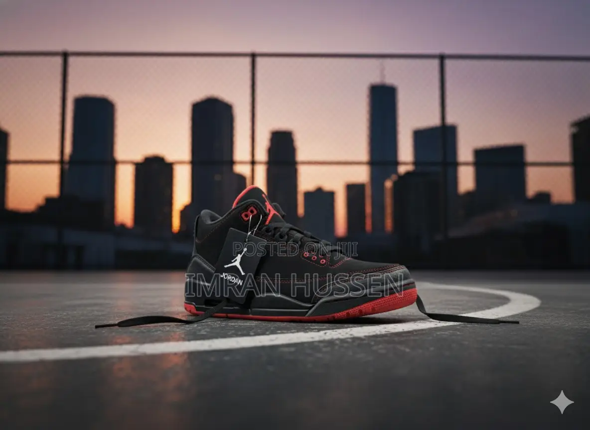 Jordan-3 Black Red Sneakers – Premium Comfort | Street Sports Wear