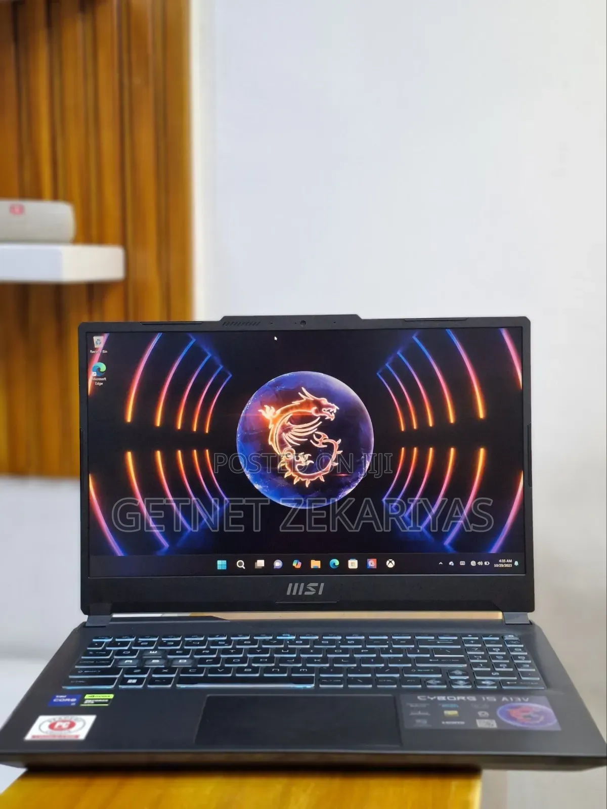 New Laptop MSI Cyborg 15 16GB Intel Core I7 SSD 512GB