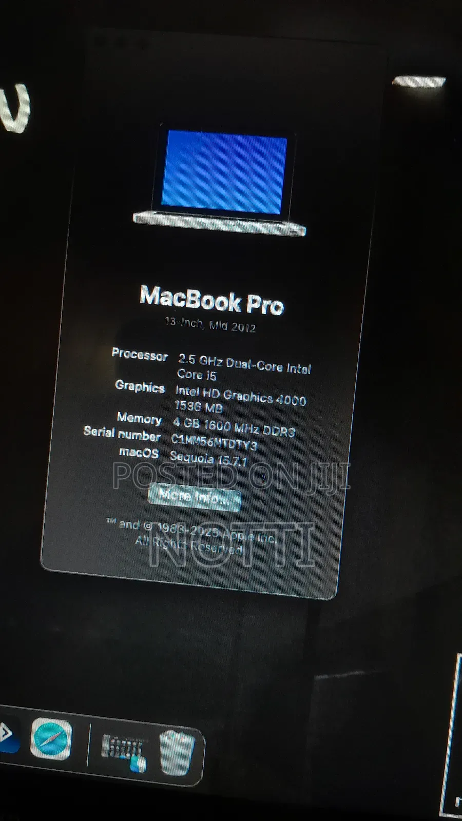 Laptop Apple MacBook 2012 4GB Intel Core I5 SSD 128GB