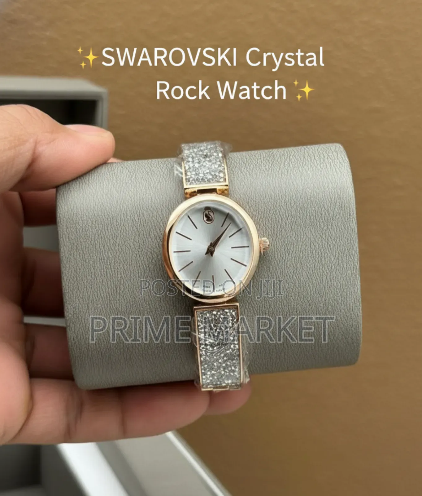 Swarovski Crystal Rock Oval WatchRose Gold ToneLuxury Ladies’ Watch