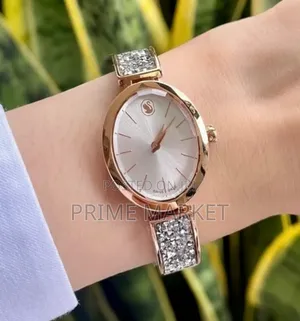 Photo - Swarovski Crystal Rock Oval WatchRose Gold ToneLuxury Ladies’ Watch
