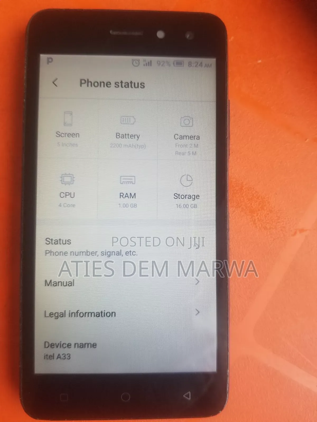 Itel A33 16 GB Black