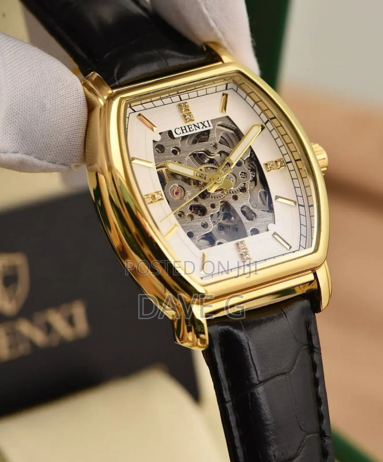 Chenxi Men's Leather Hollow Out Luminous Business Automatic Watch