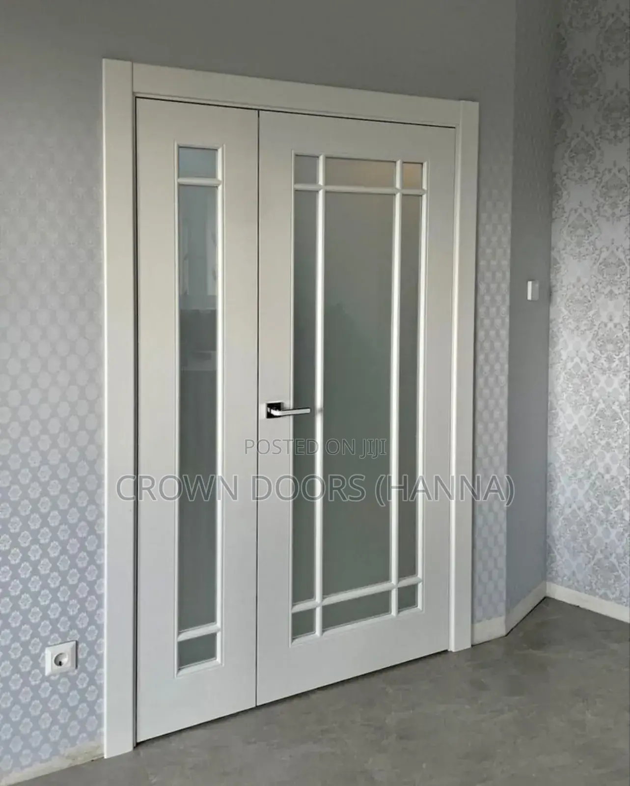 Crown Door Made of Natural Stone Wooden Fiber. Water Proof Doors
