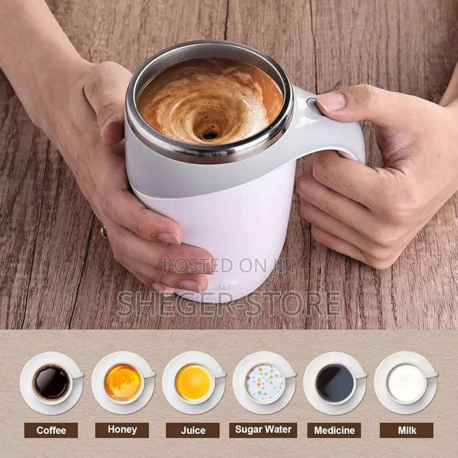 Automatic Magnetic Stirring Cup ( በራሱ የሚቀላቅል (ቢሮ)ውስጥ ይዘውት ቢጎነጩበት የሚመች