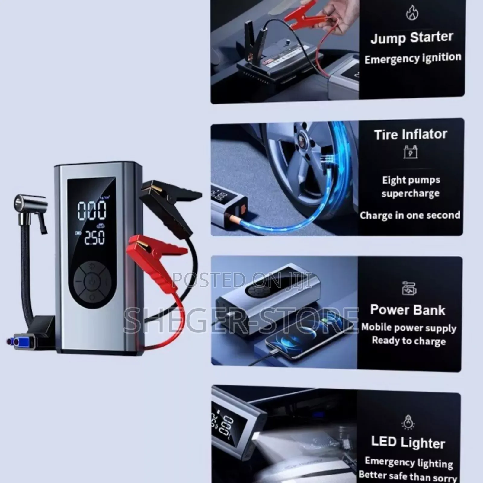 Ultimate Versatility Multi Functional Car Jump Starter Pro