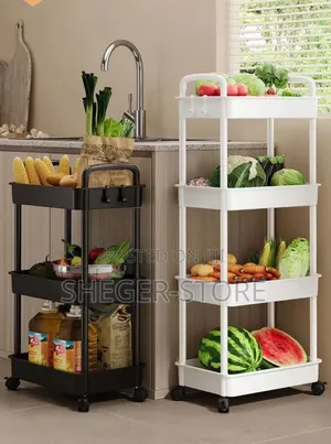 Photo - Rolling Shelf(ኪችን፣ መፀዳጃ ቤትና ሳሎንዎ ውስጥ የተለያዬ የመዋቢያ፣የግሮሰሪ እና የአስቤዛ ማስቀመጫ)