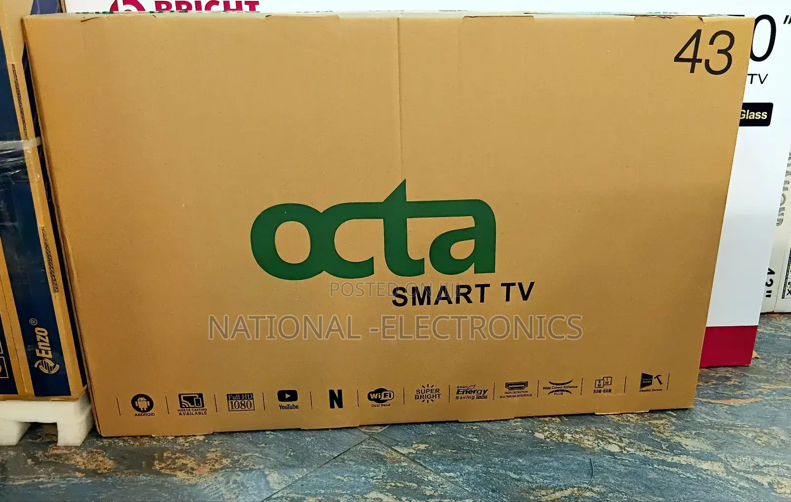 Octa 43 Inch Tv Smart Android 14.0 New 2025 Model Original Octa