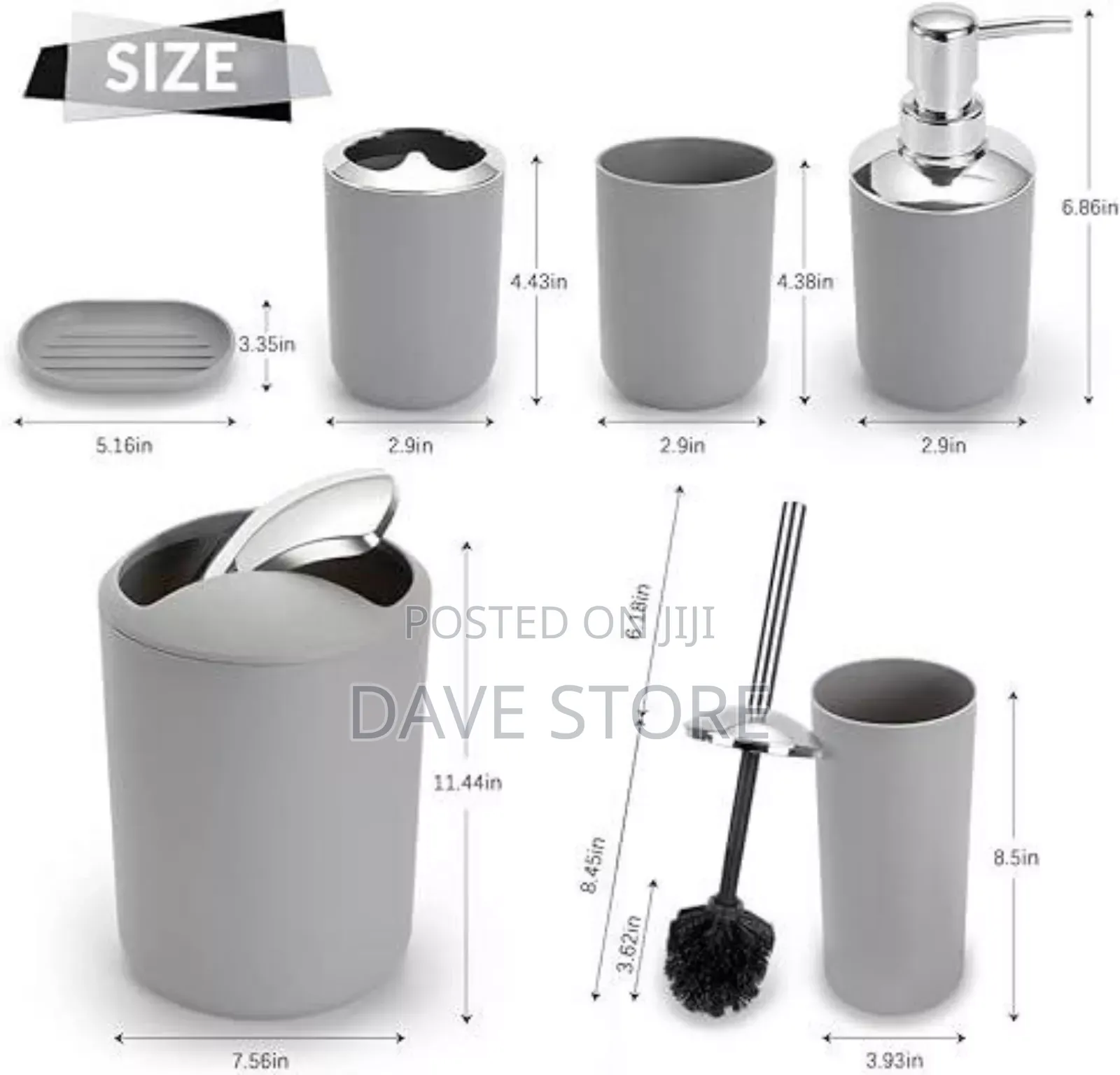 6 Pcs Bathroom Set