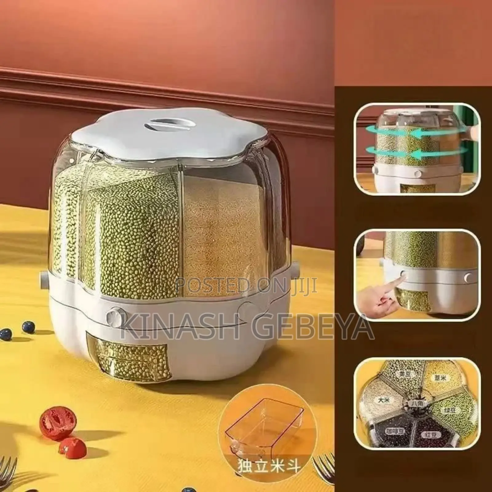 360° Rotating Kitchen Grain Storage(10litre Capacity)