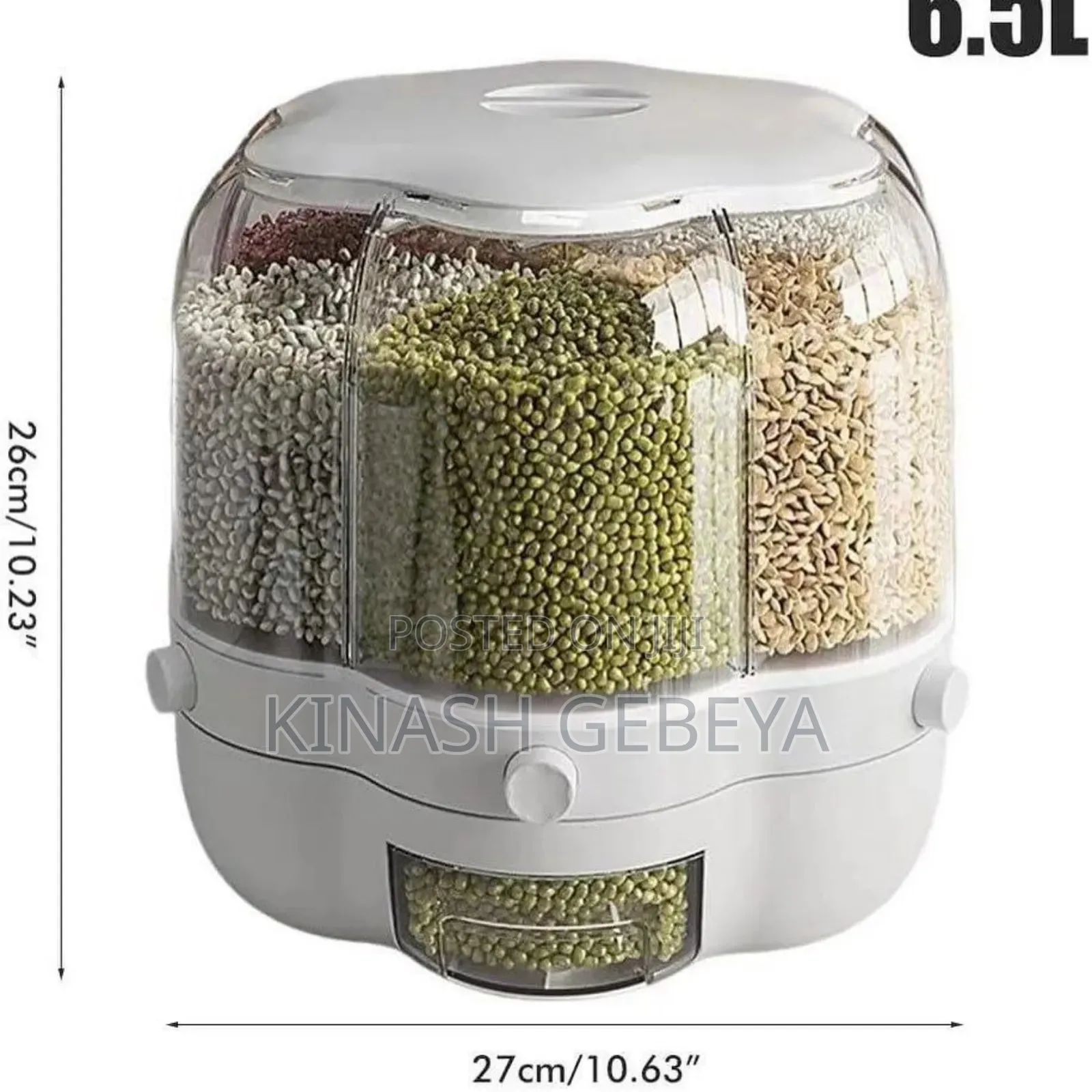 360° Rotating Kitchen Grain Storage(10litre Capacity)