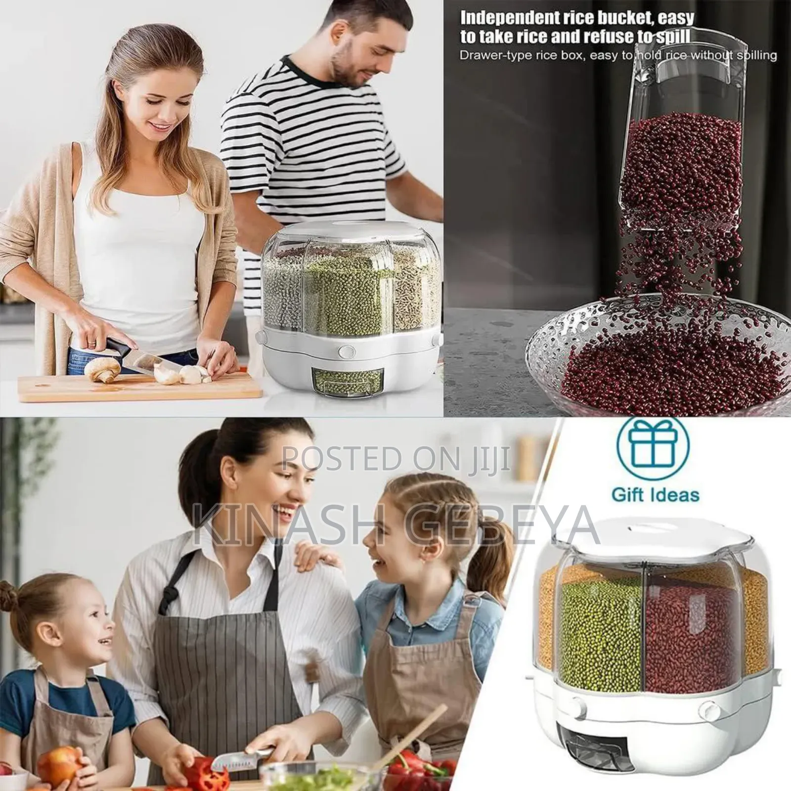 360° Rotating Kitchen Grain Storage(10litre Capacity)