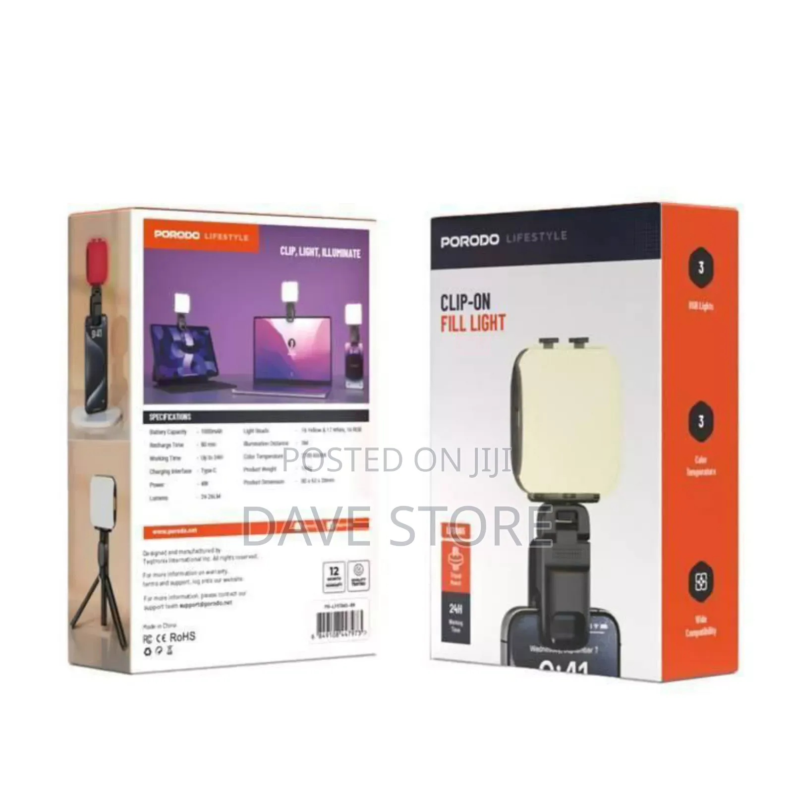 Porodo Lifestyle Clip-on Fill Light