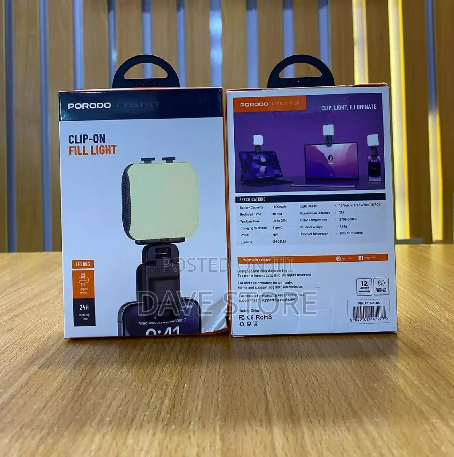 Porodo Lifestyle Clip-on Fill Light