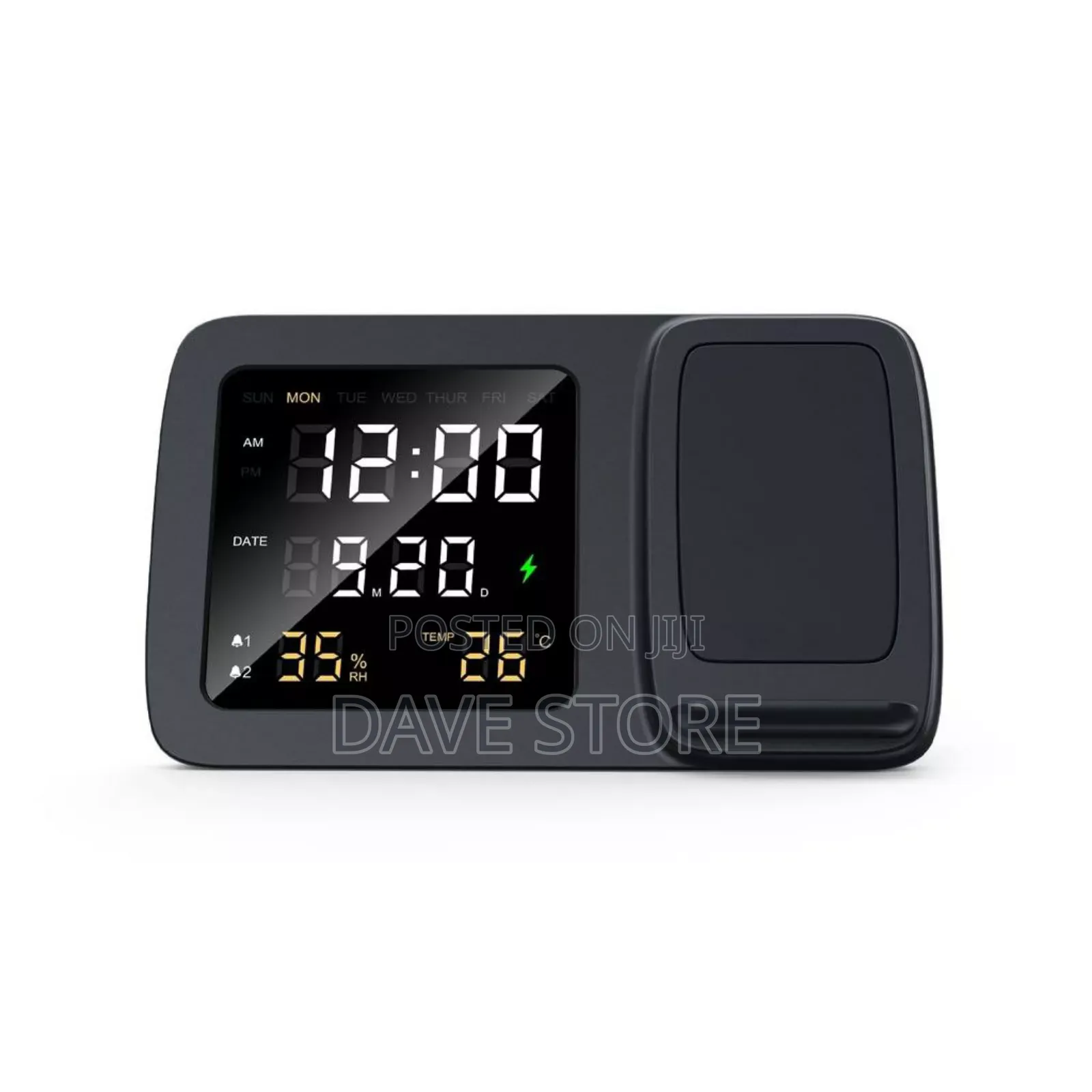 Rise Digital Alarm Clock Wireless Charger