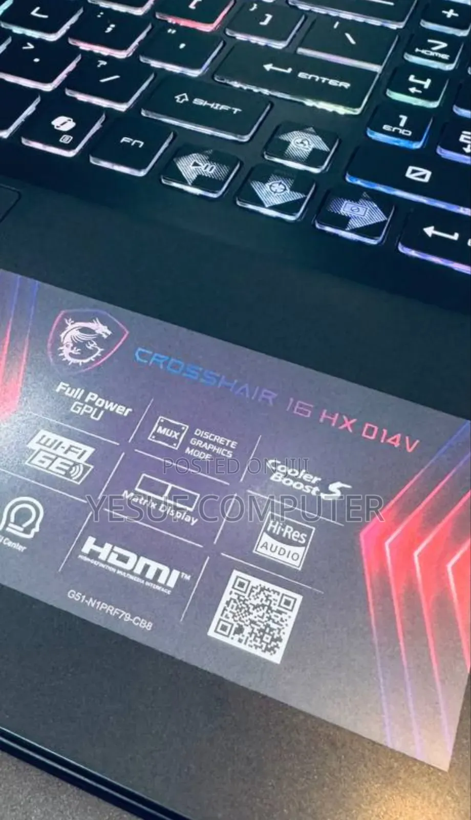 New Laptop MSI Crosshair 15 16GB Intel Core I7 SSD 1T