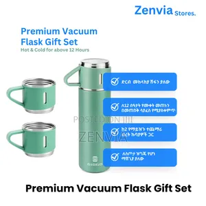 Premium Vacuum Flask Gift Set – | 2 Stainless Cups | Free Delivery