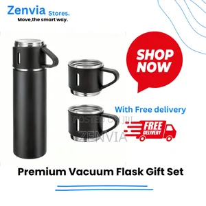 Premium Vacuum Flask Gift Set – | 2 Stainless Cups | Free Delivery