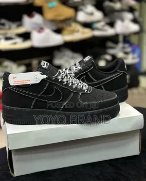 Nike Air Force Black White Fashion Shoes