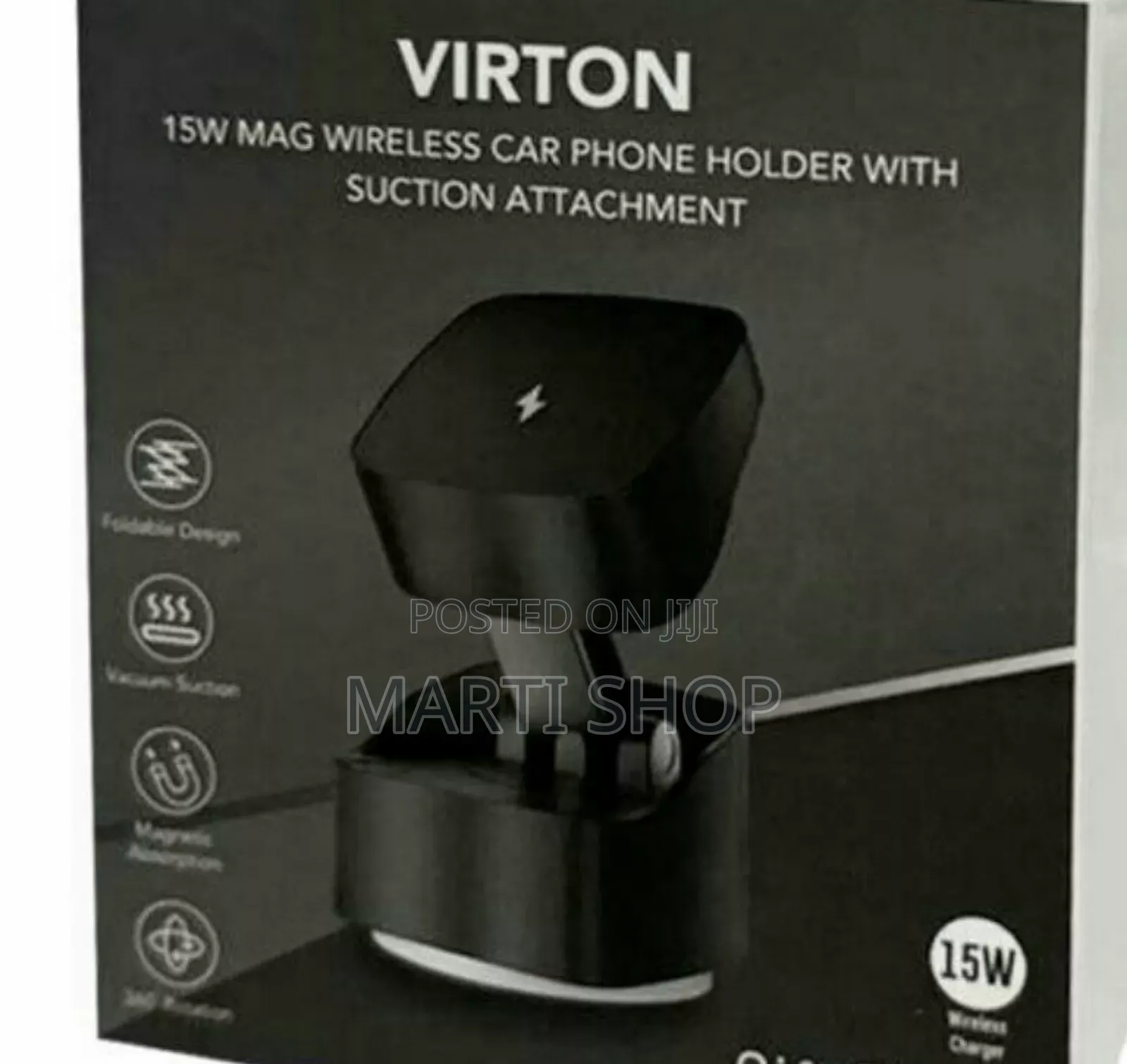 Virton Magnetic Car Phone Holder and 15w Wireless Charger