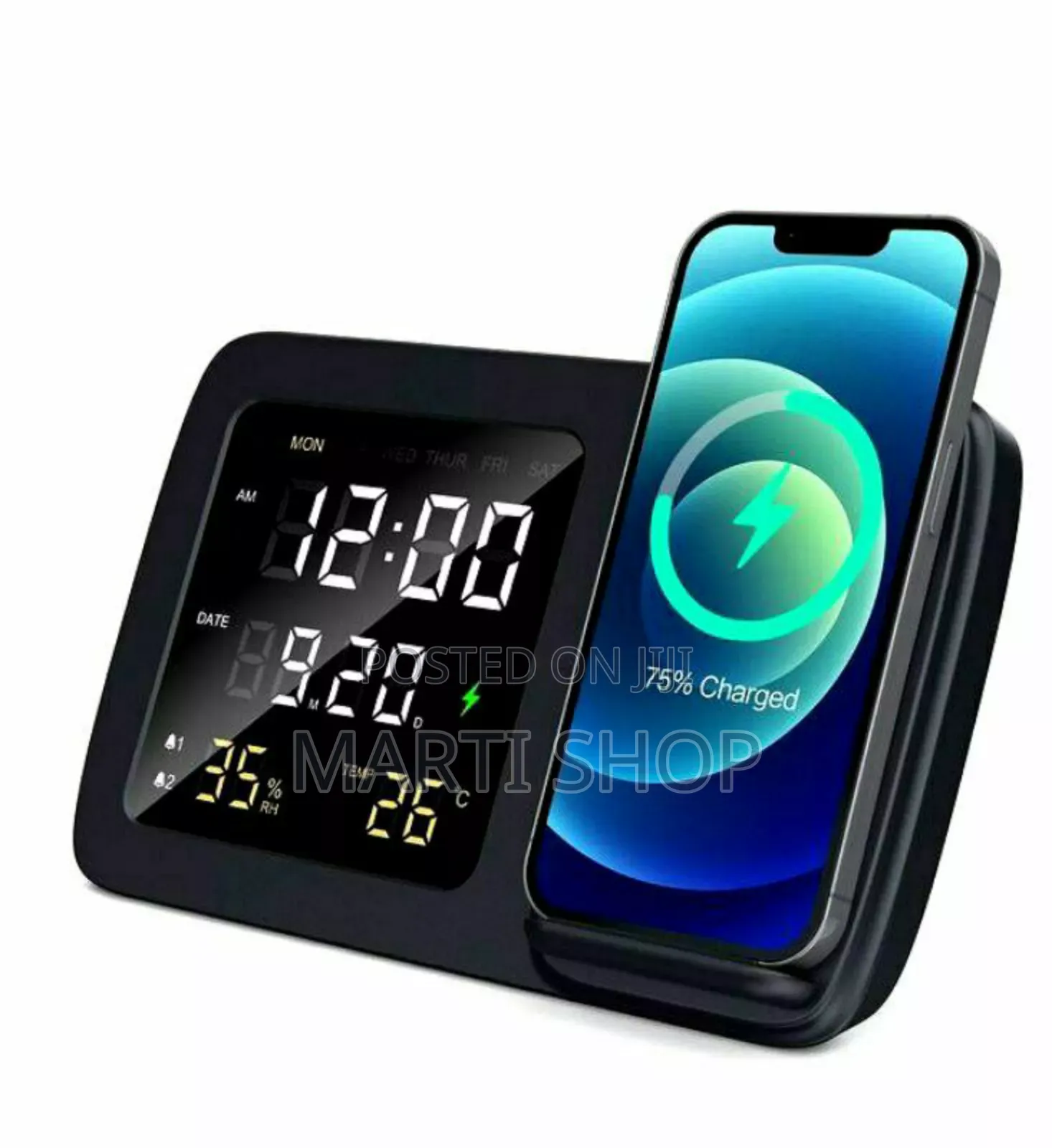 Rise Digital Alarm Clock Wireless Charger
