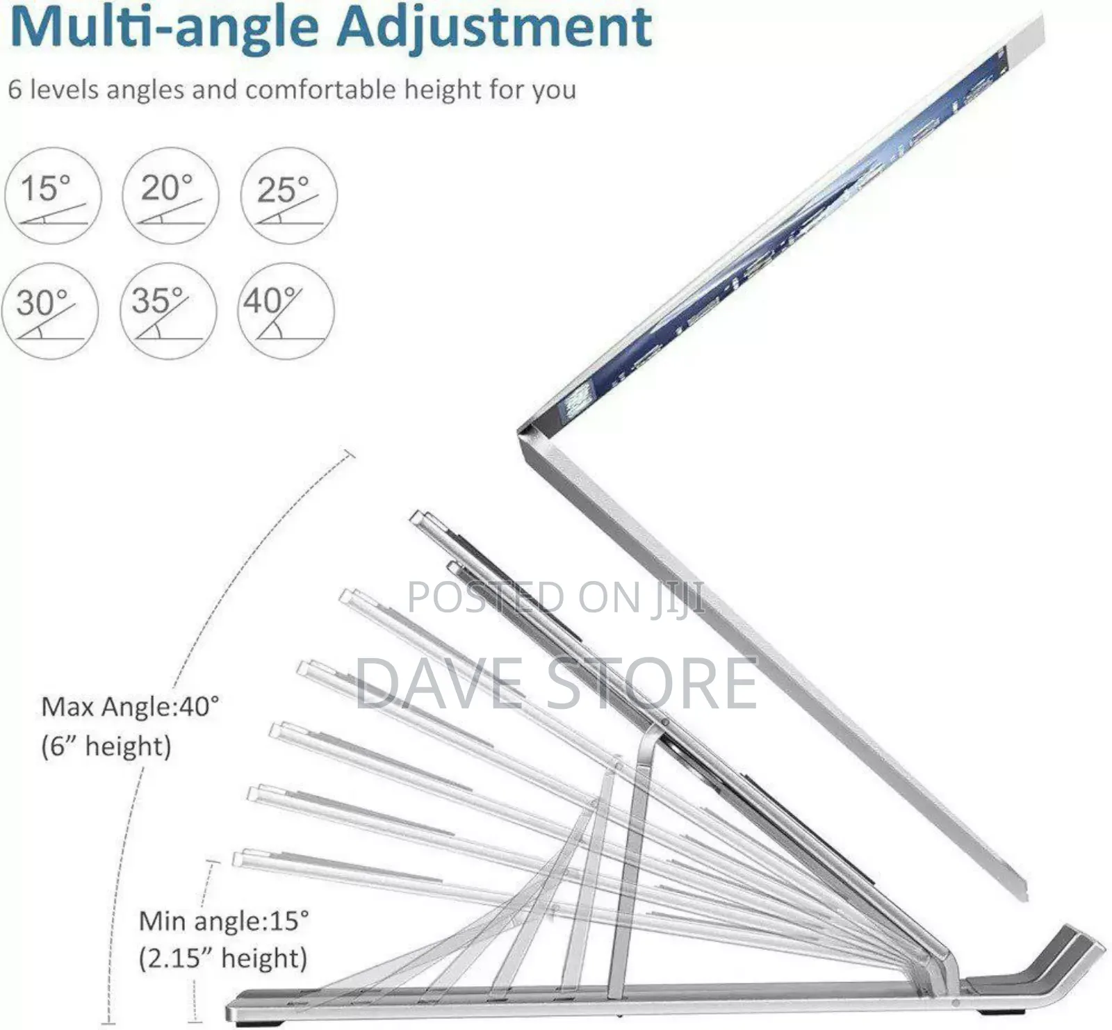 Foldable Height Adjustable Metal Frame Laptop Stand