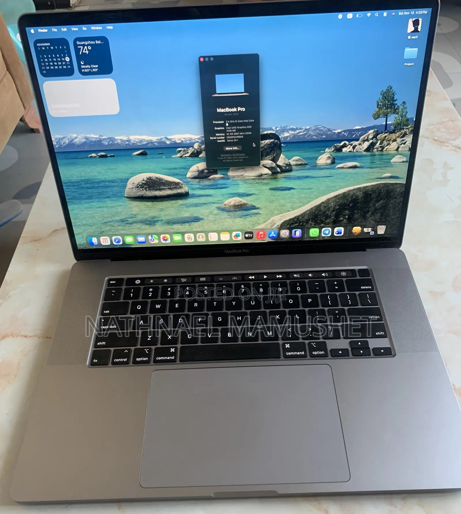 New Laptop Apple MacBook Pro 2019 32GB Intel Core I9 SSD 512GB