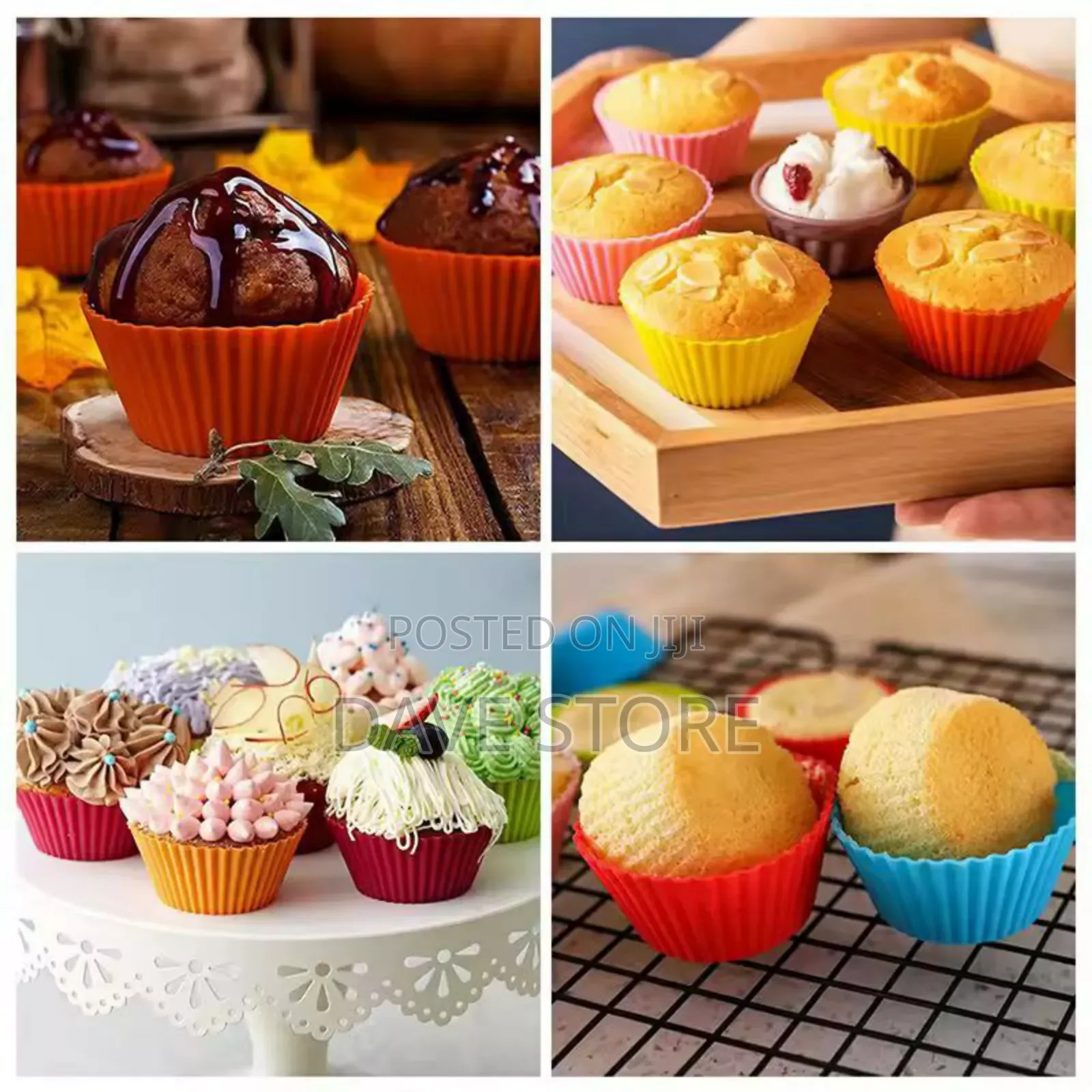 12 Holes Cup + Silicon Baking Molds Muffin Pan