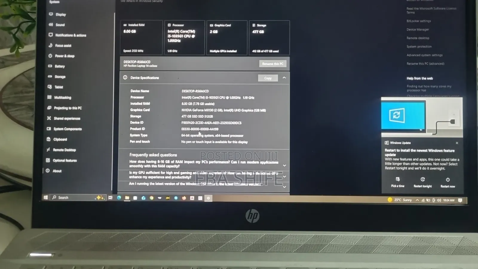 Laptop HP Pavilion 15 8GB Intel Core I5 SSD 512GB