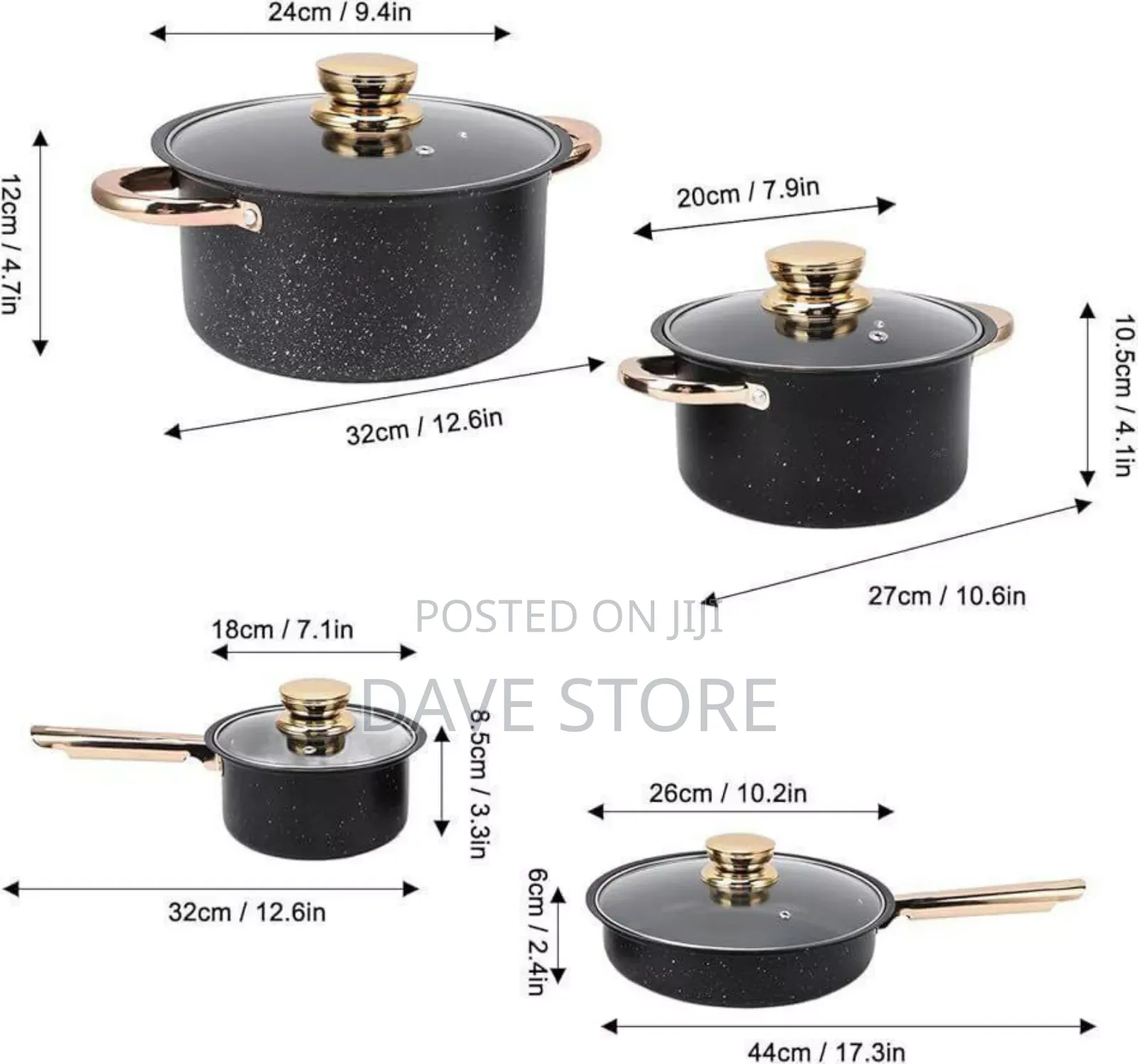 2 ድስቶች + 1 ወጥ ማቅረቢያ + 1 መጥበሻ