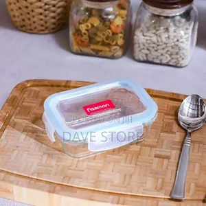 Rectangle Glass Food Container With Pp Lid 1040ml