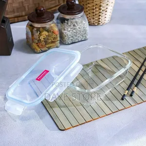 Rectangle Glass Food Container With Pp Lid 1040ml