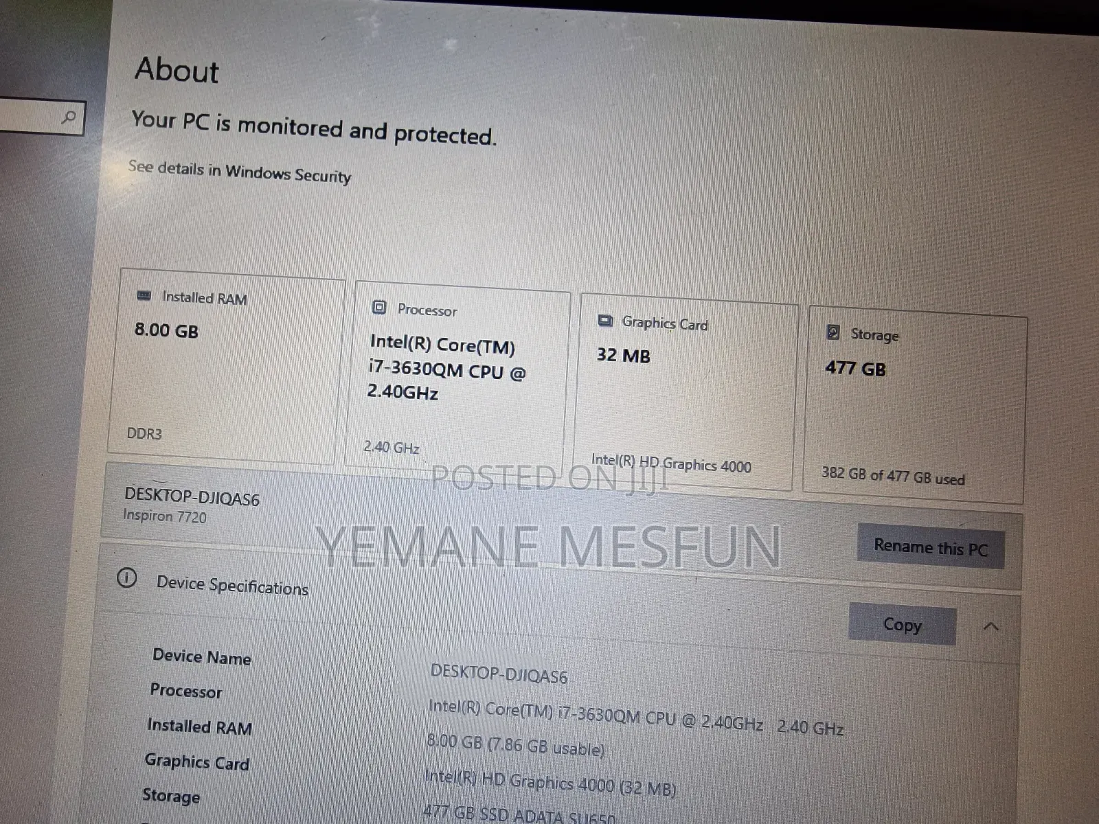 Laptop Dell Inspiron 7566 8GB Intel Core I7 SSD 500GB