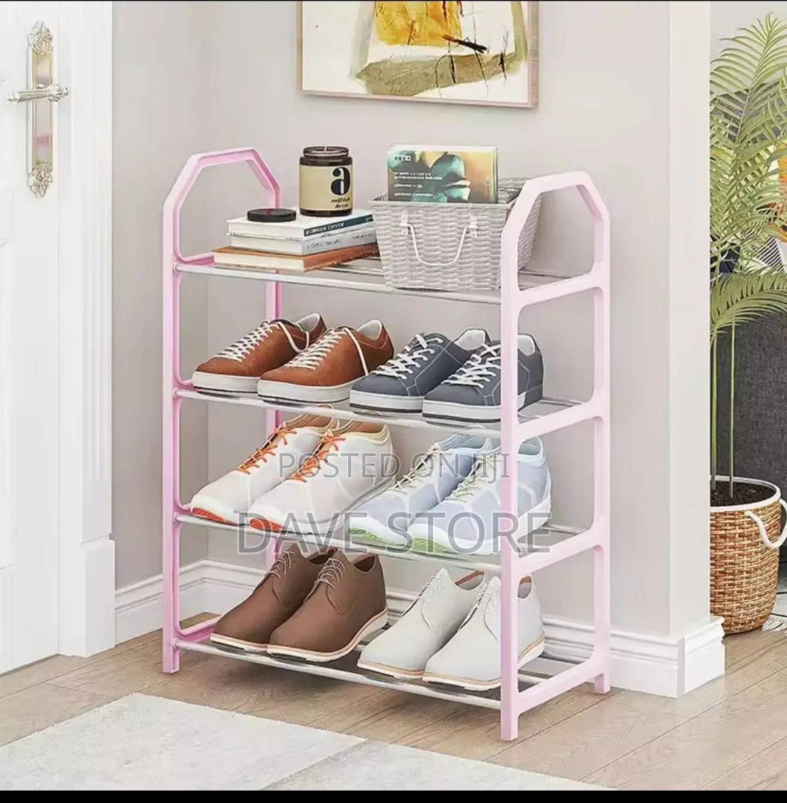 ባለ 4 ደረጃ ጫማ መደርደሪያ