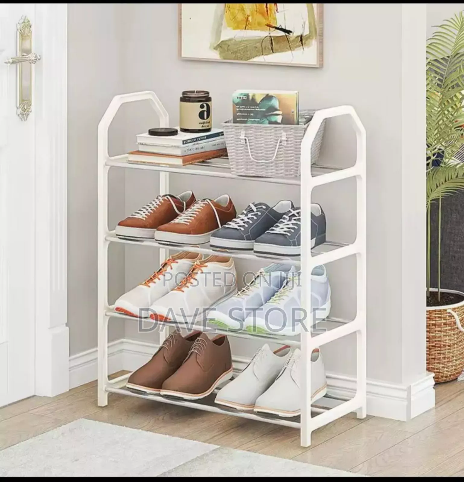 ባለ 4 ደረጃ ጫማ መደርደሪያ