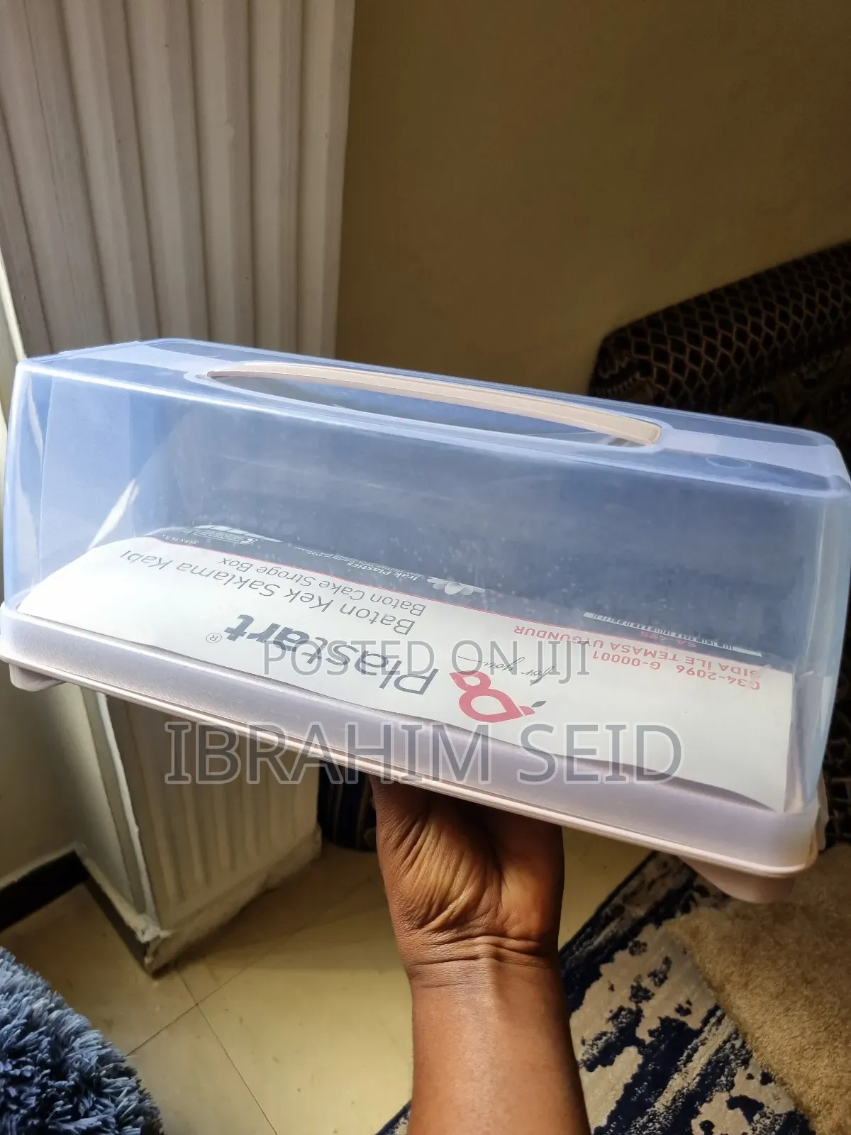 Cake Box Rectangular Baton With Safety Clip Lid and Handle Turkey Mad