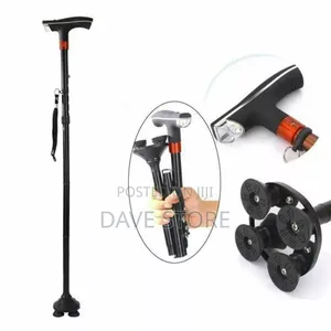 Adjustable Anti-Slip Walking Stick With Led Light