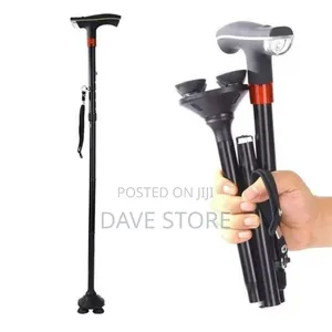 Adjustable Anti-Slip Walking Stick With Led Light