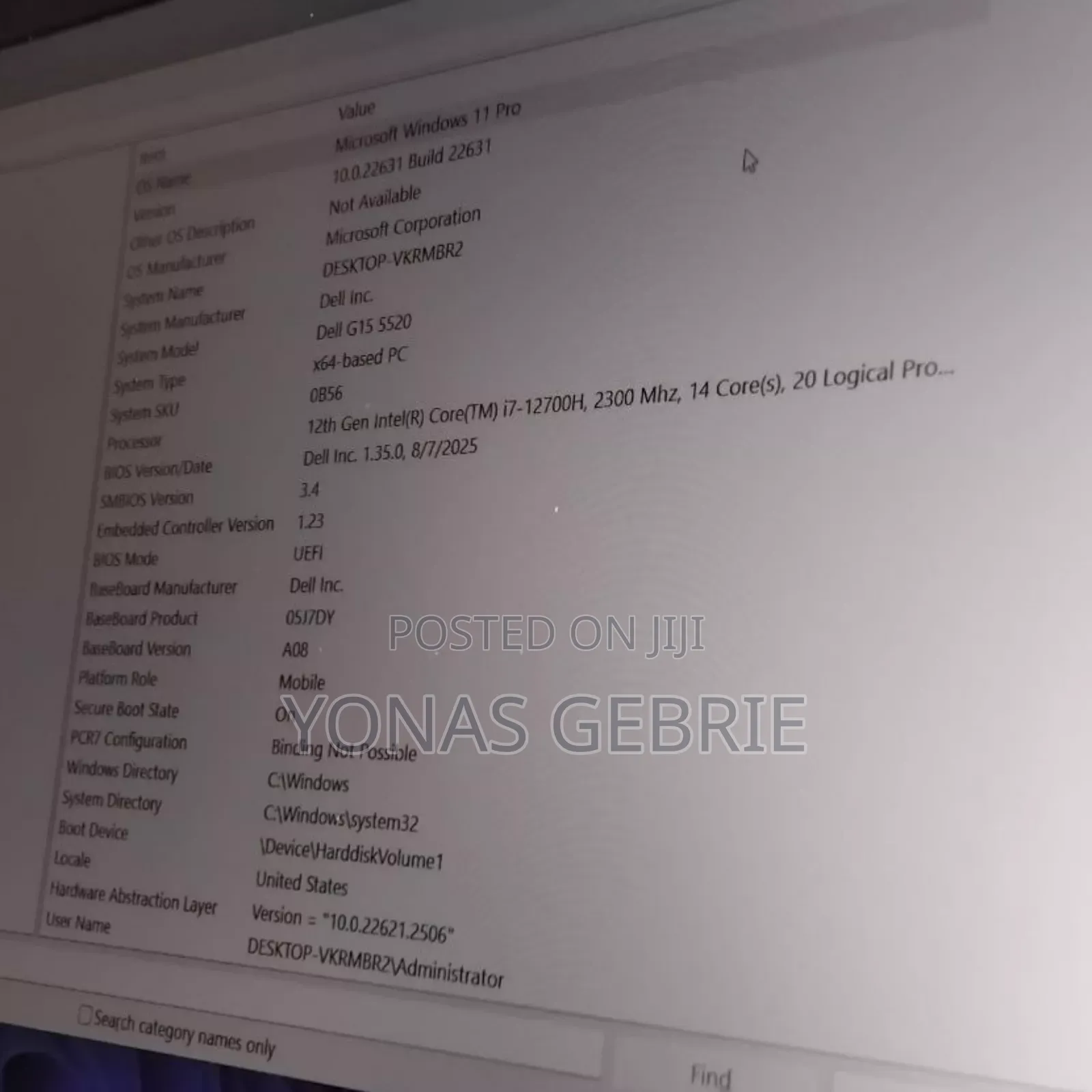 New Laptop Dell 16GB Intel Core I7 SSD 512GB