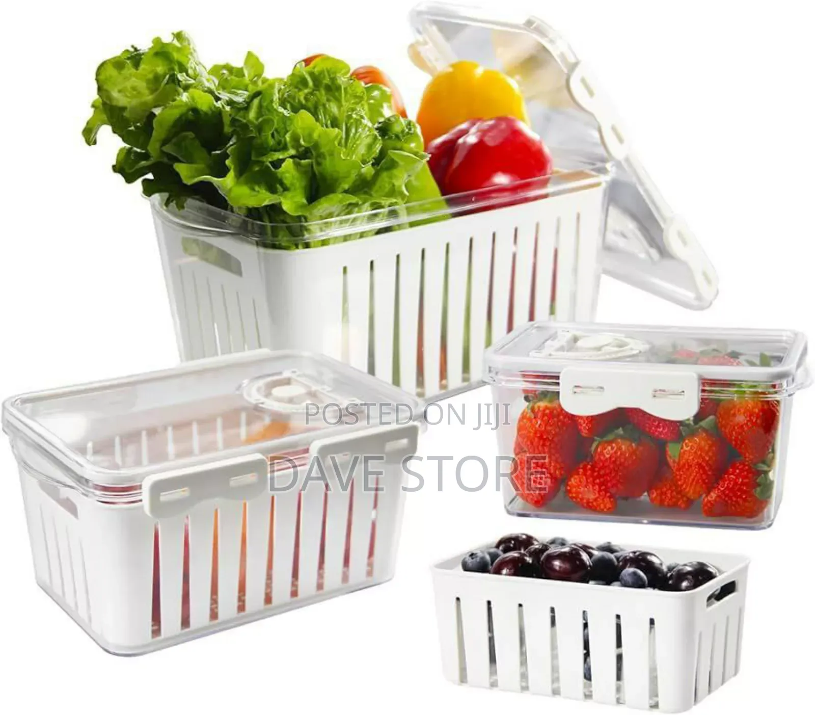 4pcs Storage Box for Fruit,Meat and Vegetables