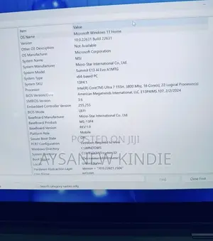 New Laptop MSI Summit E13 Flip Evo 16GB Intel Core Ultra 7 SSD 1T